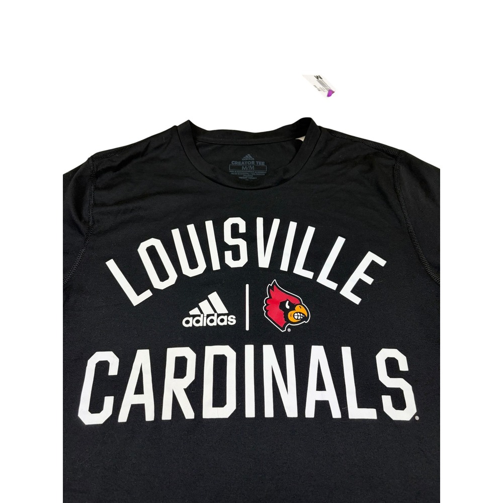 Adidas Louisville Cardinals Creator Tee Mens Medium Black Aeroready Shirt NCAA